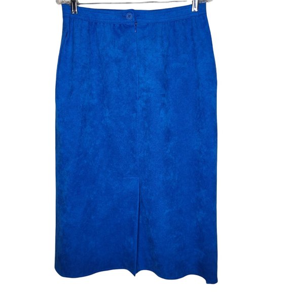 3 Piece Lot Suede Skirts Blue Red Tan Zip Up Back Pockets - Picture 3 of 12